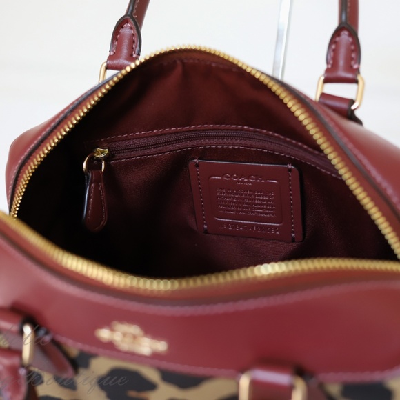 Coach Mini Bennett Satchel With Leopard Print - Picture 7 of 8